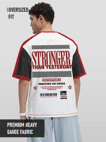 Unstoppable Oversized T-Shirt-Black, White & Red
