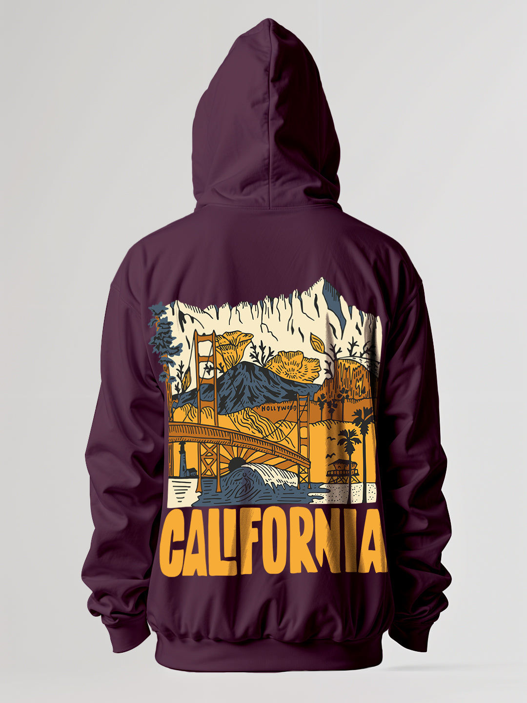 California Oversized Hoodie - Wine