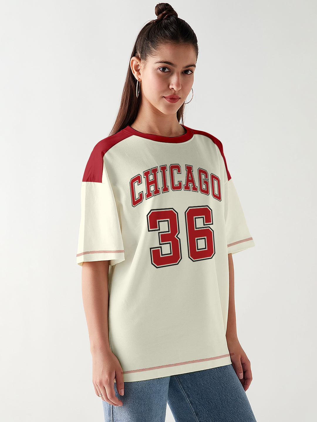Chicago 36 Women Oversized T-Shirt - Multi Color