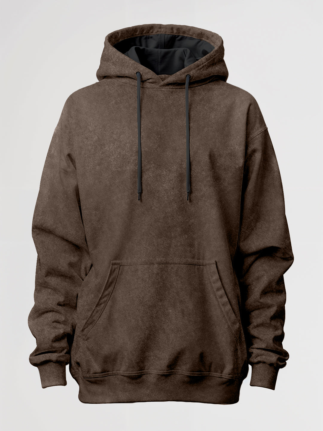 Plain Coffee Brown Acid Wash Oversized Hoodie