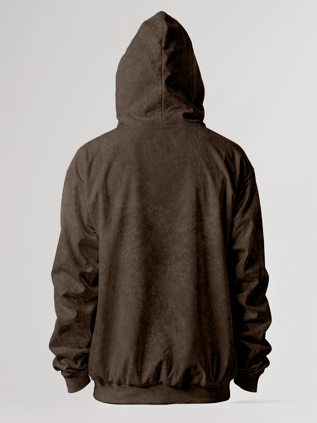 Plain Coffee Brown Acid Wash Oversized Hoodie