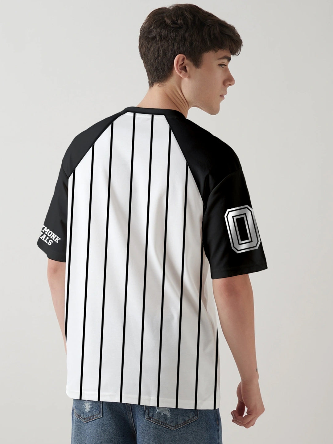 Crazymonk Base Ball Team Graphic Printed Oversized T-Shirt - Multi Color