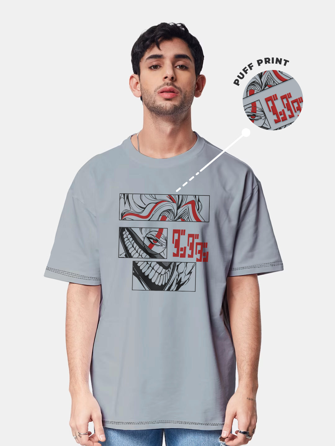 Dandadan Okarun Oversized T-Shirt - Steel Grey