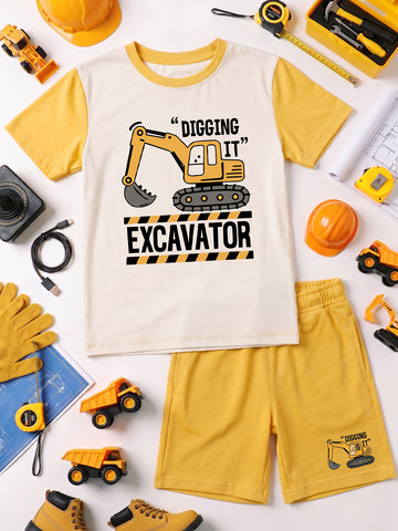Kids - Digging It Off White Yellow Top & Yellow Bottom Set