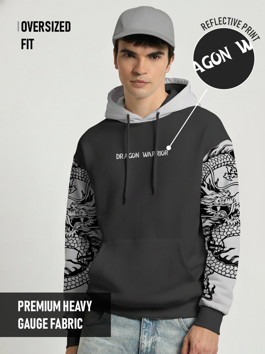 Dragon Warrior Oversized Hoodie - Multi Color