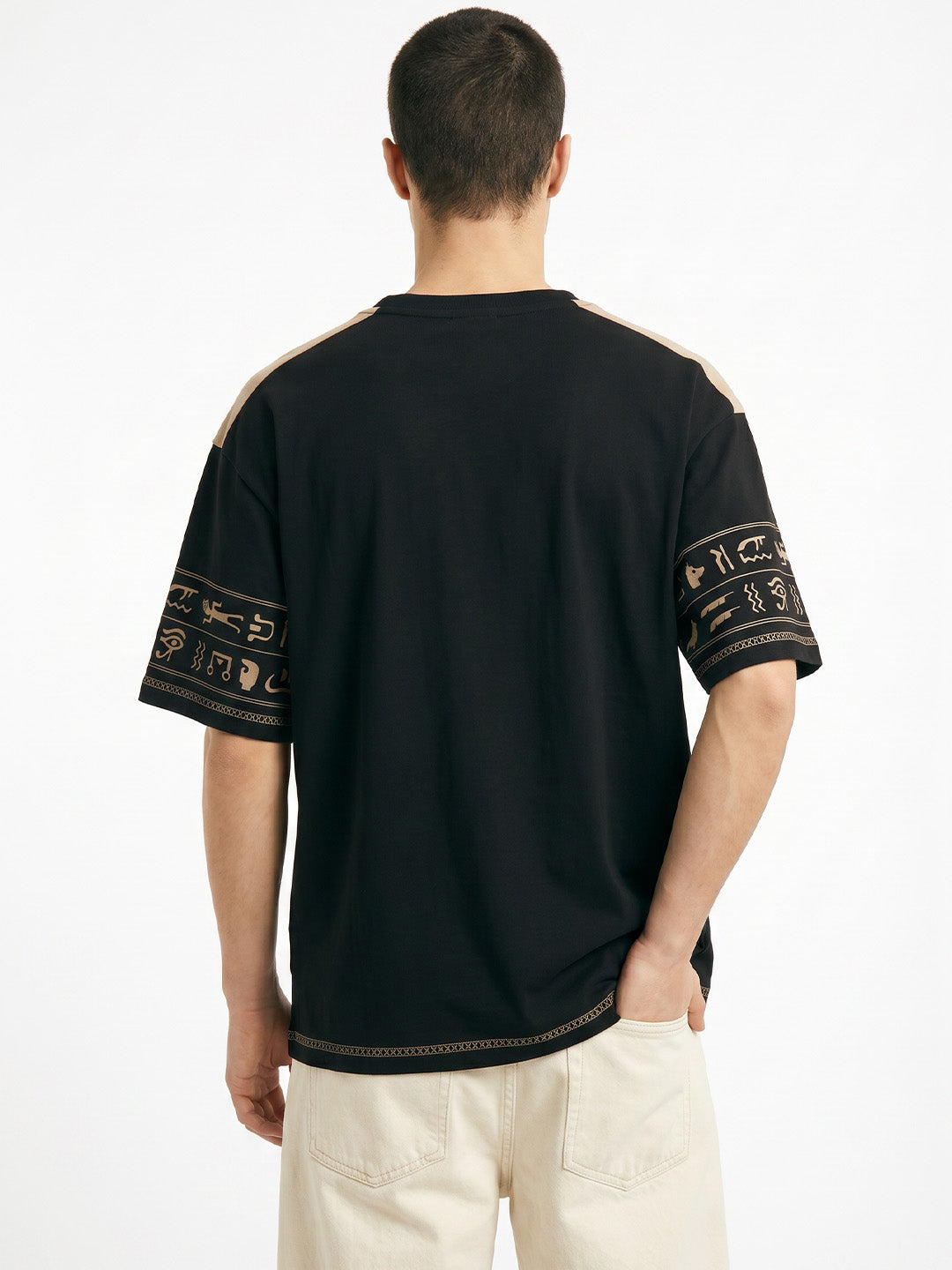 Eternal Khepri Oversized T-Shirt - Black & Hazzle Nut