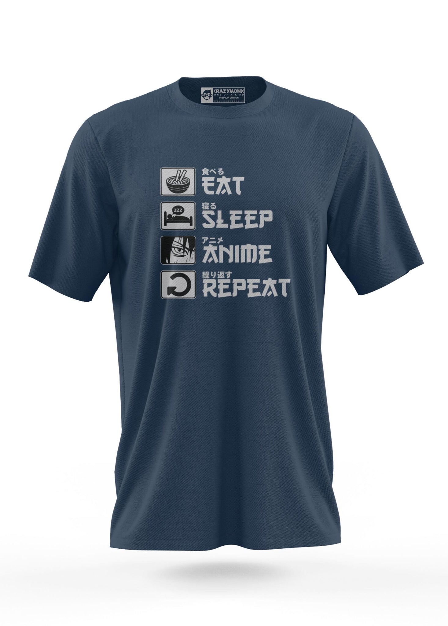 Eat Sleep Anime Repeat Half Sleeve T-Shirt