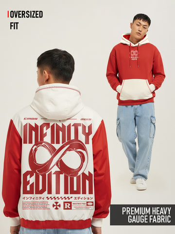 Endless Hope Oversized Hoodie - Off White & Red