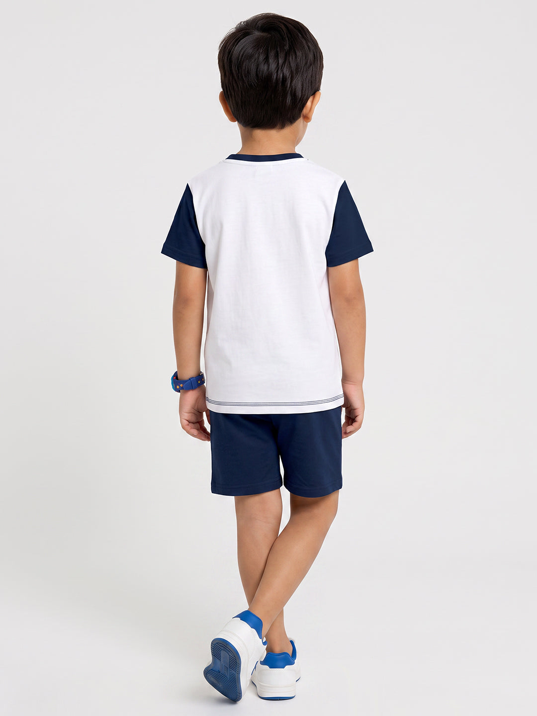 Kids - Enjoy the Surf White Navy Top & Navy Bottom Set