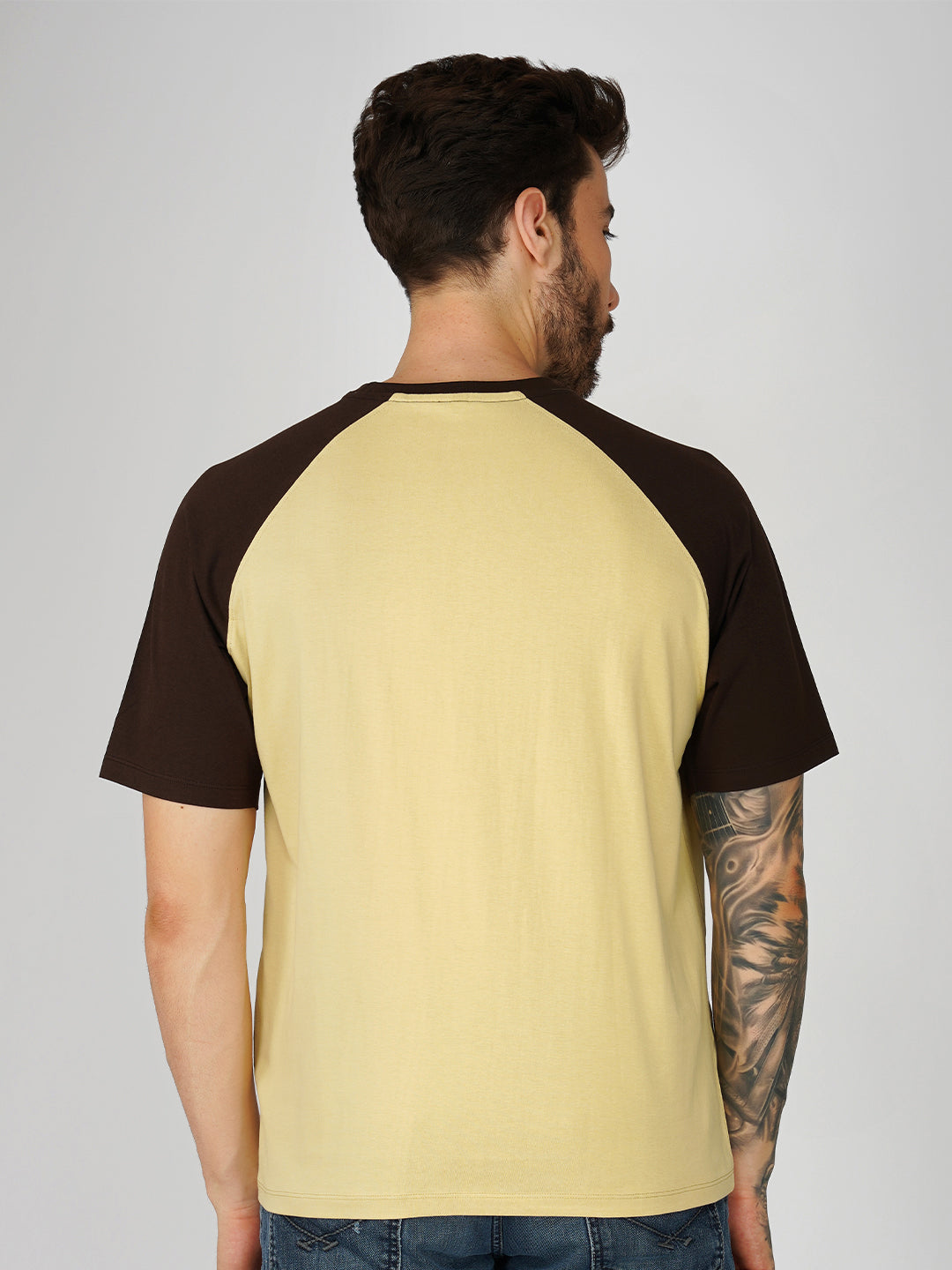 Fawn with Hickory Raglan Oversized T-Shirt