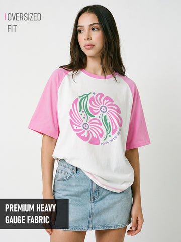 Focus on the Good  Women Oversized T-Shirt - Multi Color