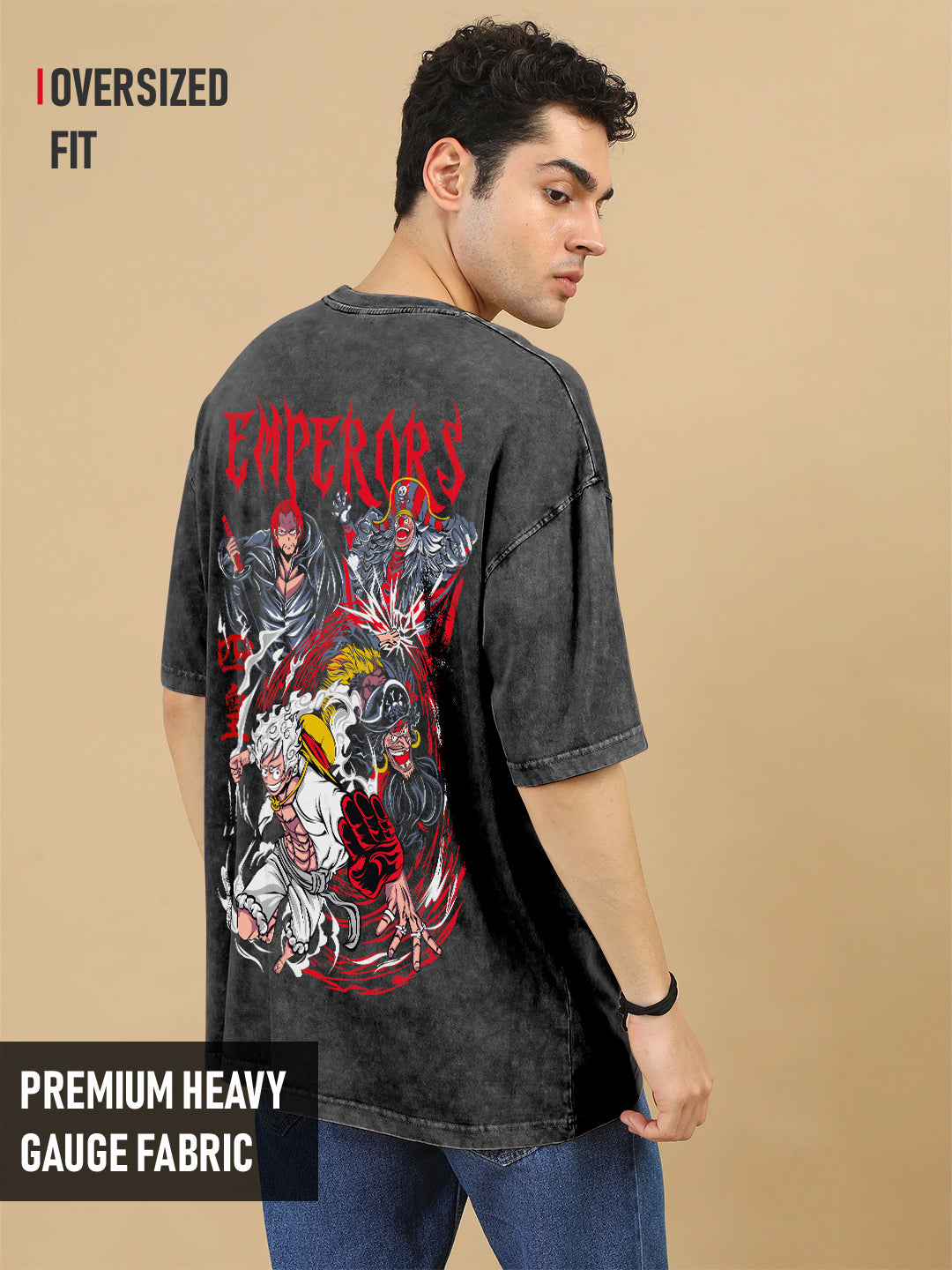 Four Emperor One Piece Acid Wash Oversized T-Shirt