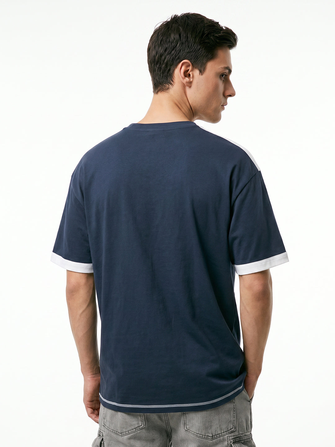 France Nation Blue Oversized T-Shirt - Navy Blue & White