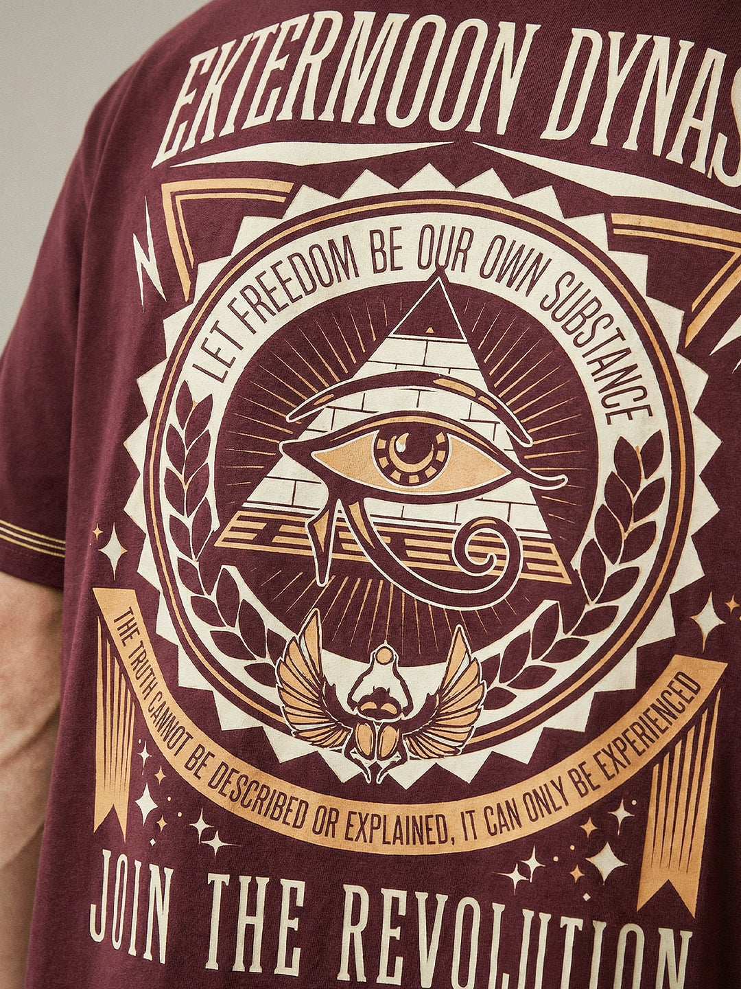 Free Moon Dynasty Oversized T-Shirt - Black & Maroon – Crazymonk