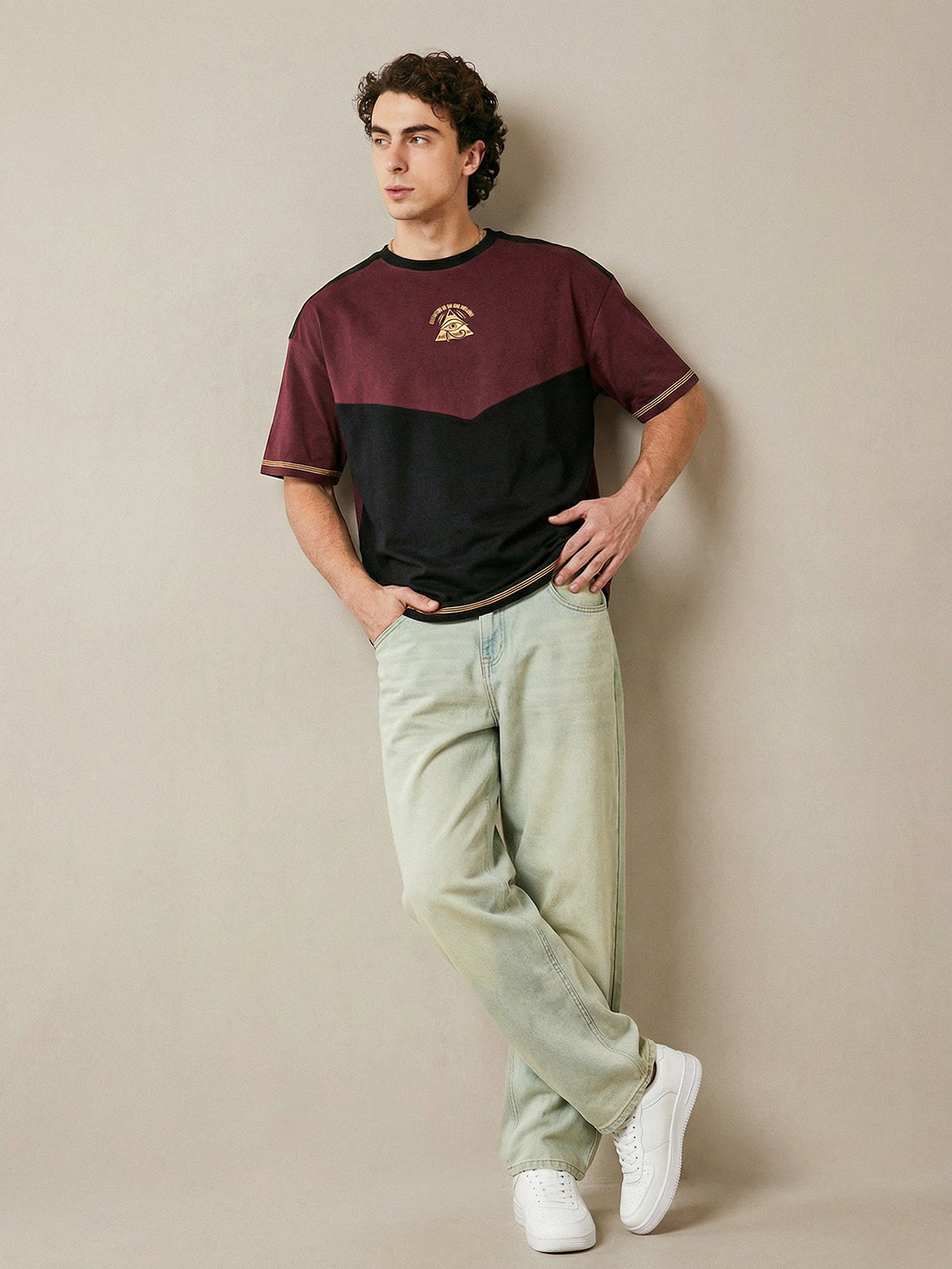 Free Moon Dynasty Oversized T-Shirt - Black & Maroon – Crazymonk
