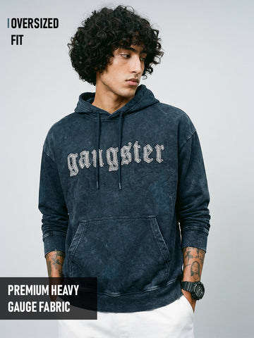 Gangster Oversized Hoodie - Black