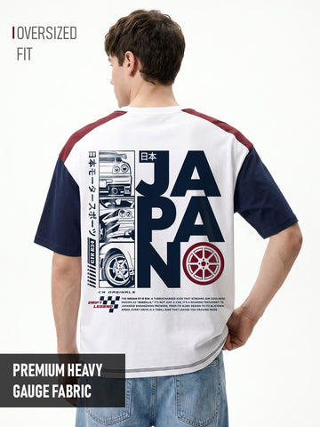 Godzilla GTR Oversized T-Shirt - Maroon/Navy/White