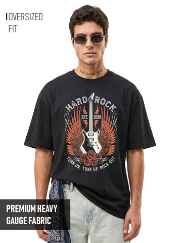 Hard Rock Oversized T-Shirt - Black
