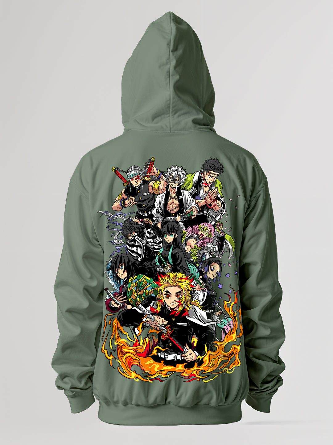 Hashira Demon Slayer Oversized Hoodie - Olive Green