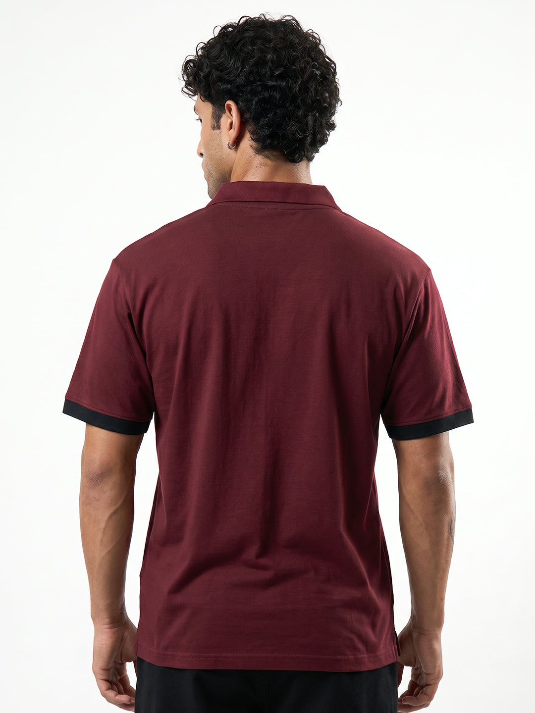 Heavy Metal Oversized Polo T-Shirt - Black , Off White & Maroon