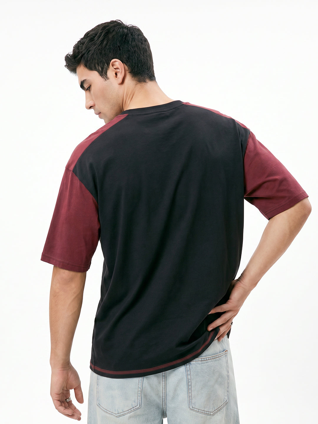 High Way to Hell Oversized T-Shirt - Black & Maroon
