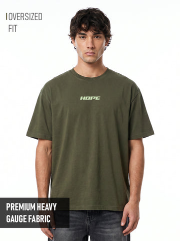 Hope Oversized T-Shirt - Olive Green