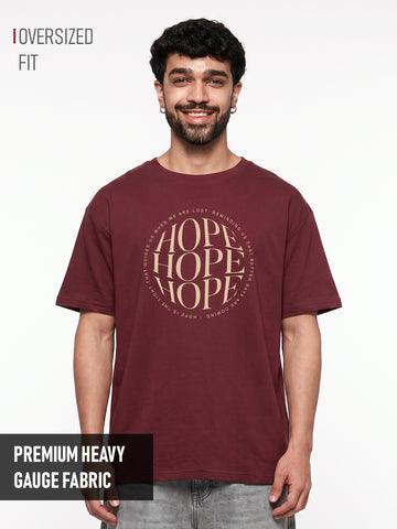 Hope is the Light Oversized T-Shirt - Maroon