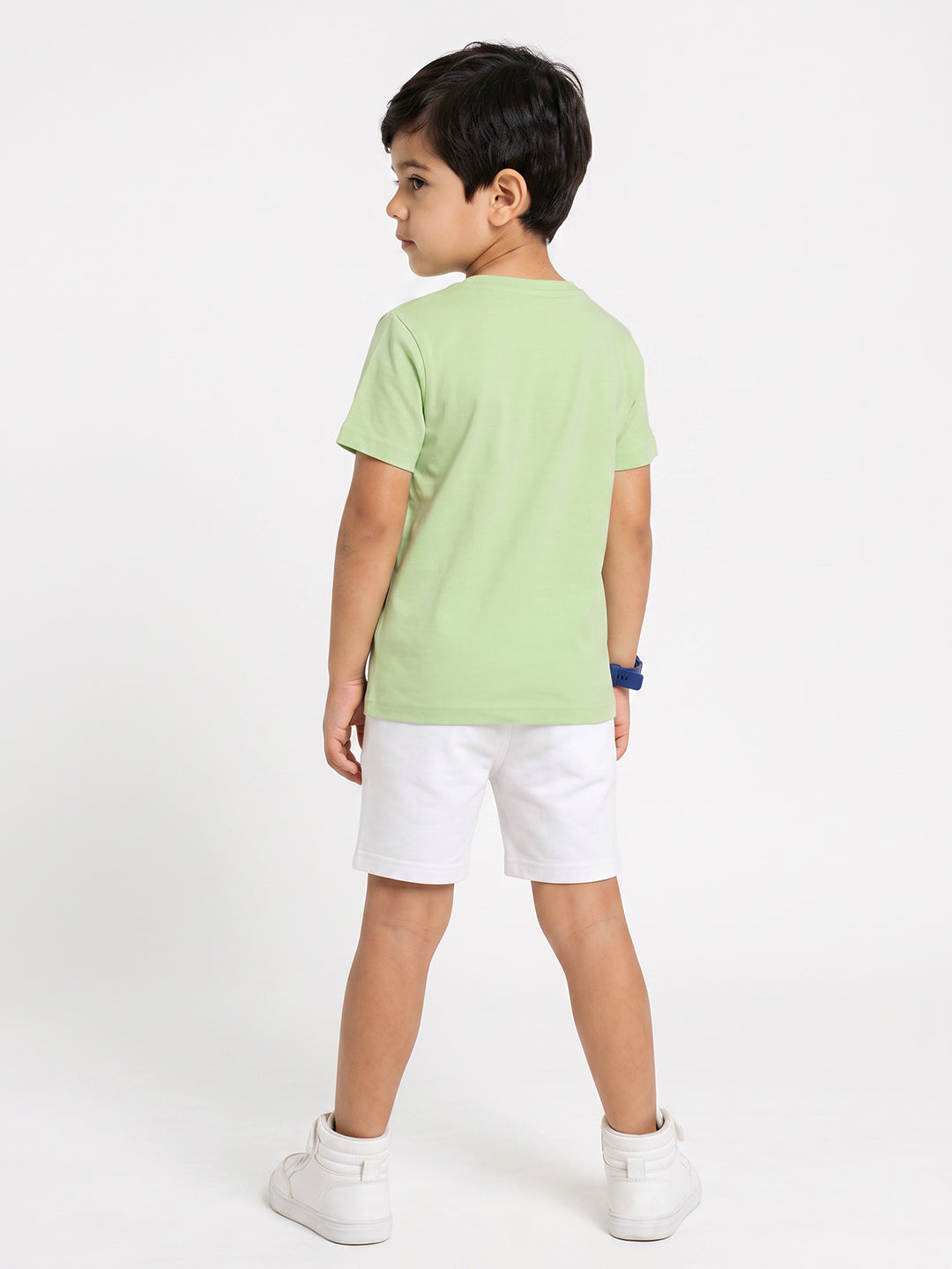Kids - How I Roll Pista Green Top & White Bottom Set