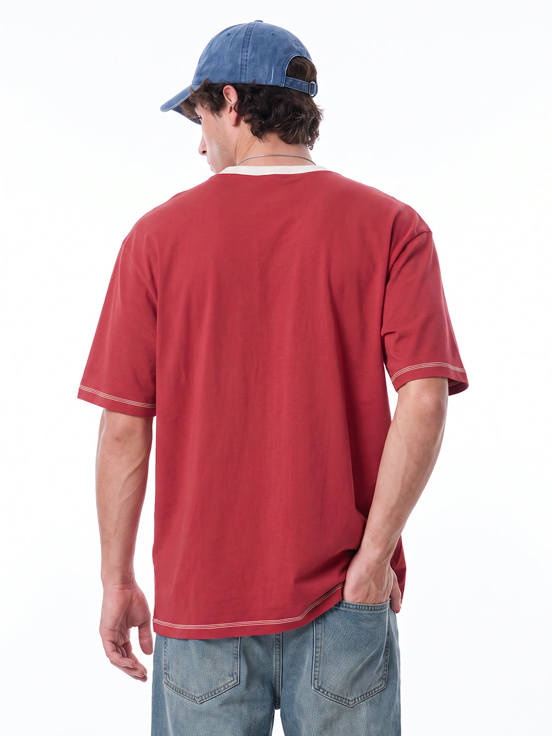 Hustle Unit Ovesized T-Shirt - Red & White