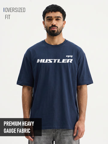 Hustler 99 Oversized T-Shirt - Navy Blue