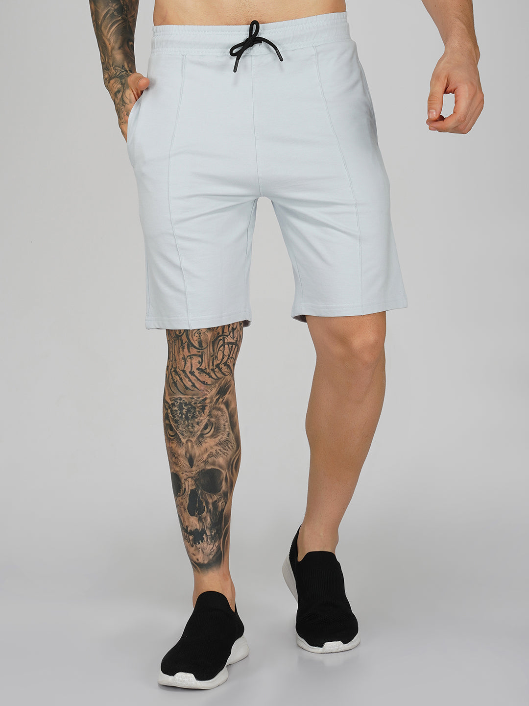 Ice Blue Plain Shorts