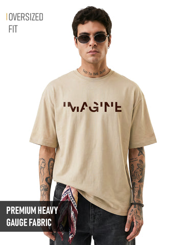 Imagine Oversized T-Shirt - Beige