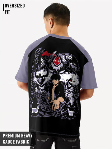 Jin Woo X Shadow Monarch Solo Leveling Oversized T-Shirt - Multi Color