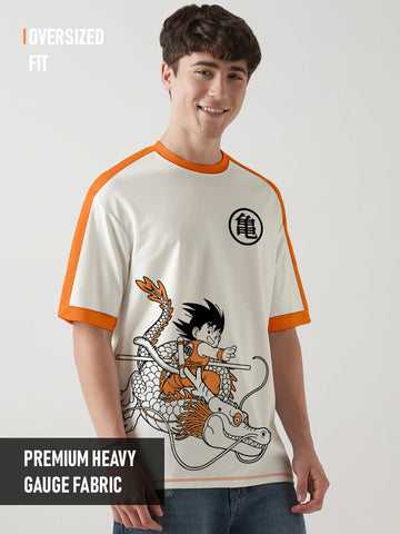 Kid Goku X Shenron Oversized T-Shirt - Multi Color