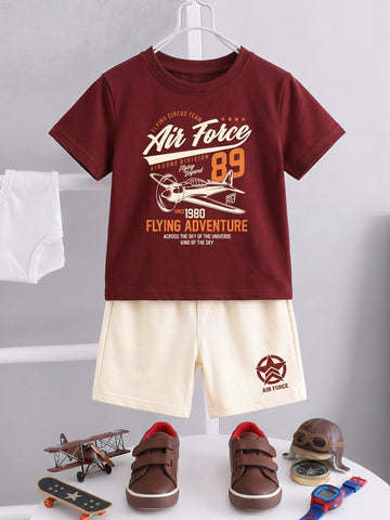 Kids - King of High Maroon Top & Off White Bottom Set