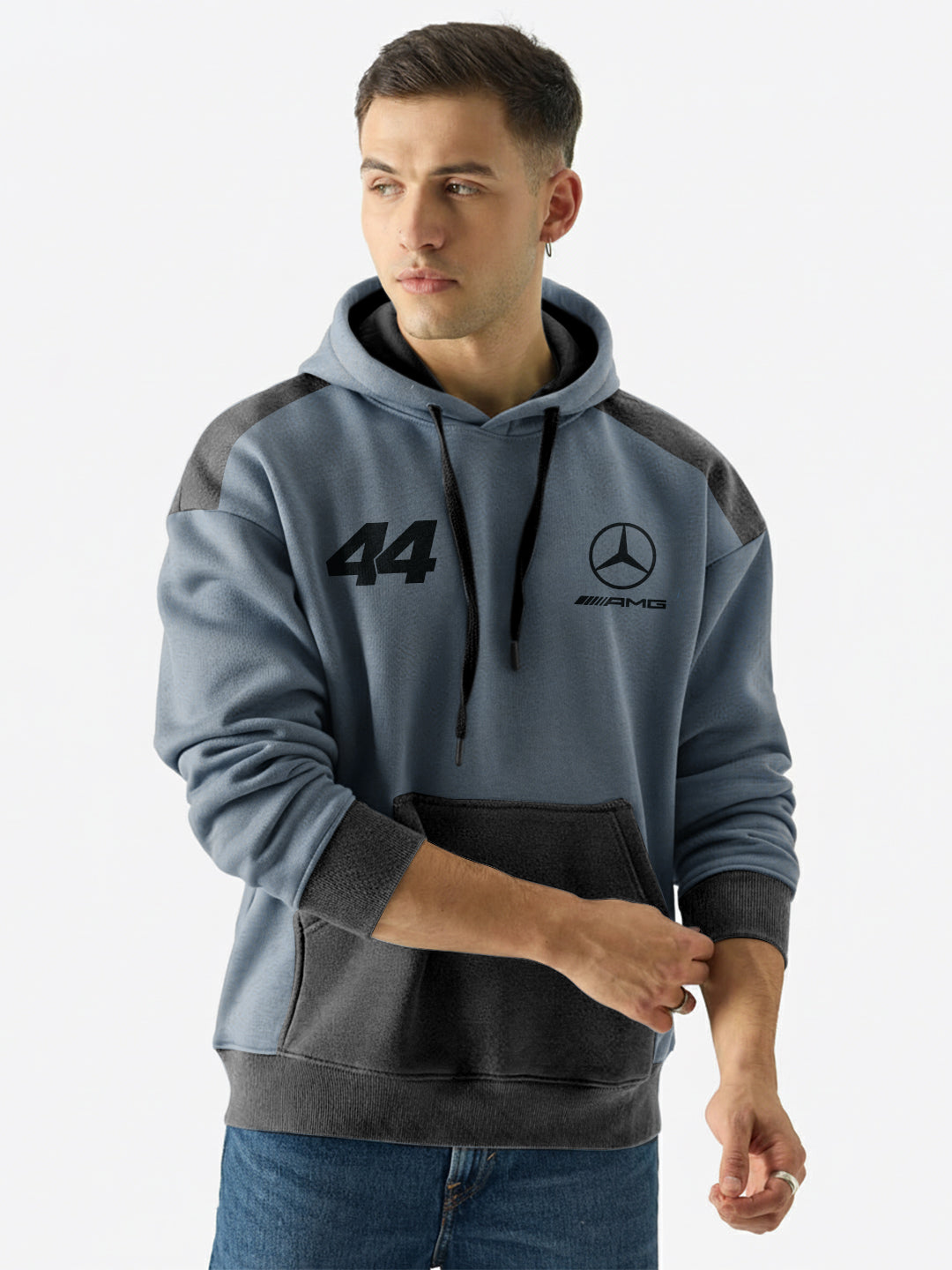 Lewis Hamilton Oversized Hoodie - Metallic Grey & Black