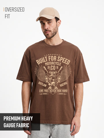 Life Free Ride Oversized T-Shirt - Brown