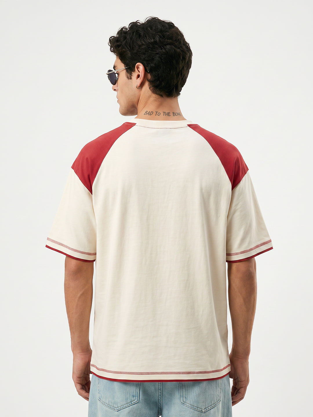 Life in the Fast Lane Oversized T-Shirt - Off White & Red