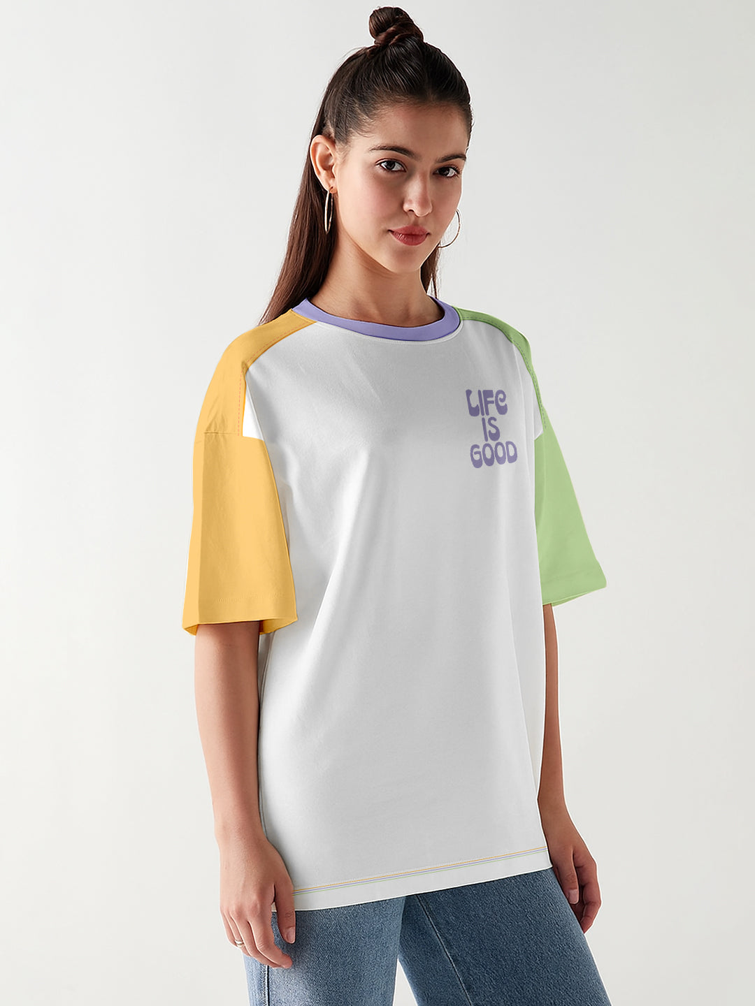 Life is Good  Women Oversized T-Shirt - Multi Color