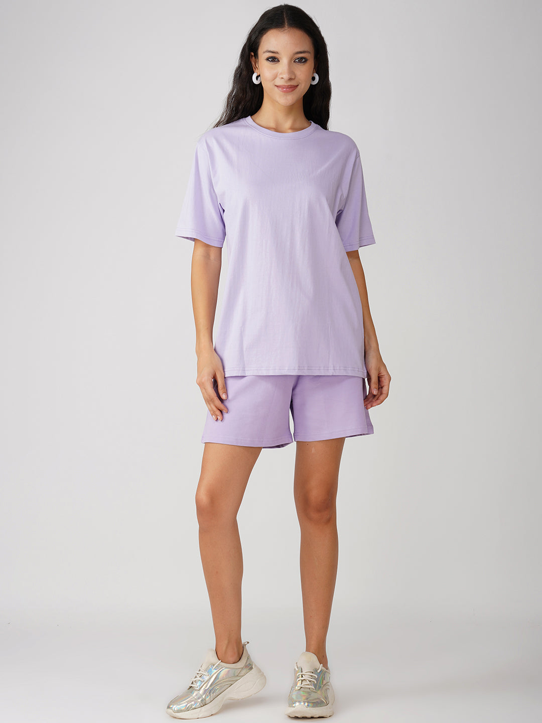 Lilac Night Suit with Shorts