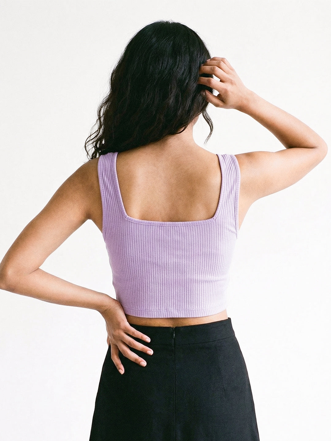 Women's Plain Crop Top - Misty Lilac