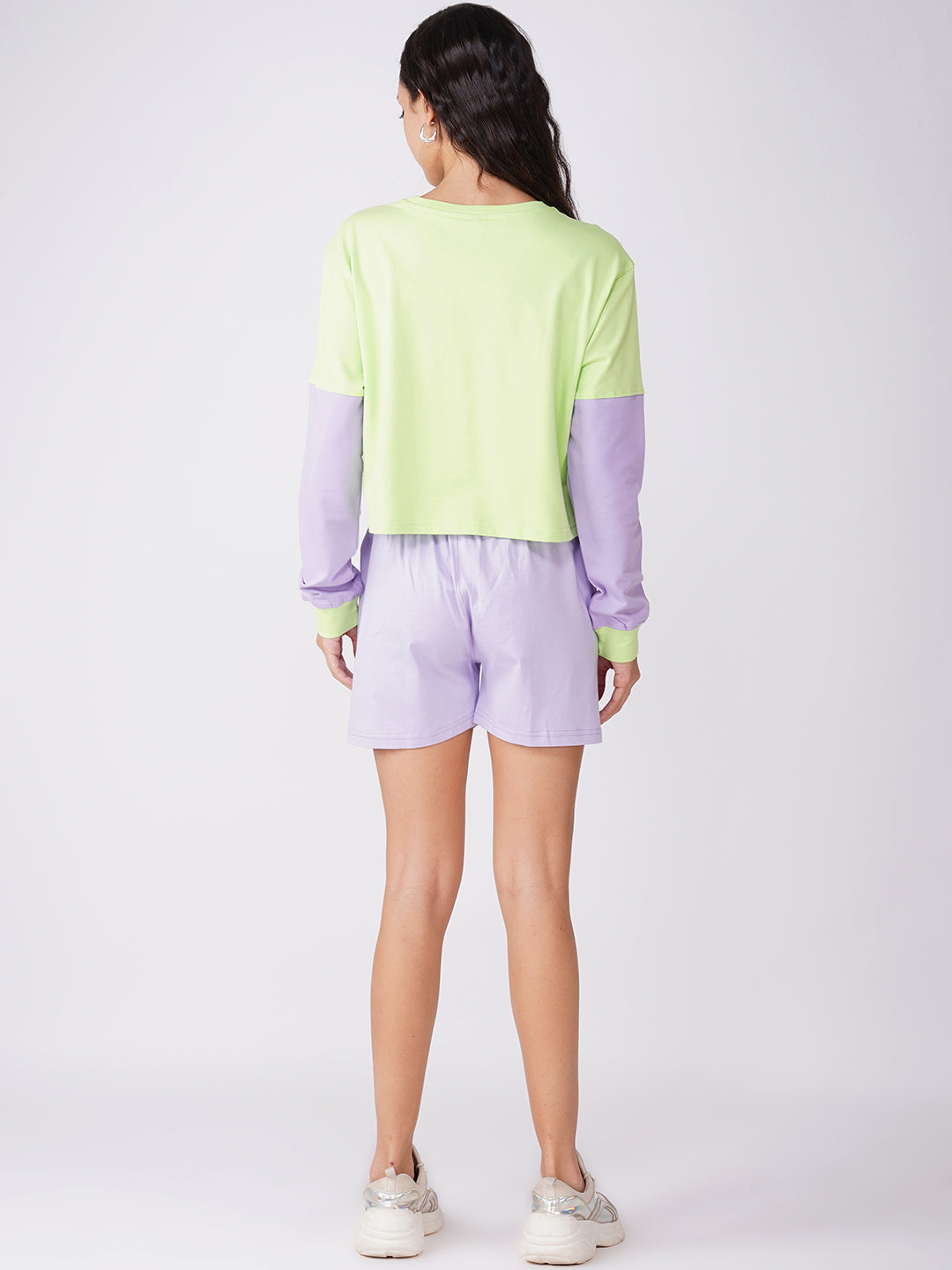 Lime with Lilac Coord Shorts