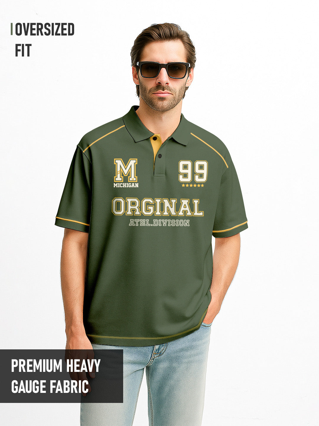 Original Oversized Polo T-Shirt - Military Green