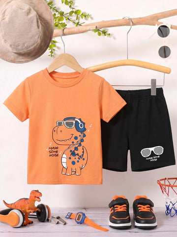 Kids - Make Some Noise Orange Top & Black Bottom Set