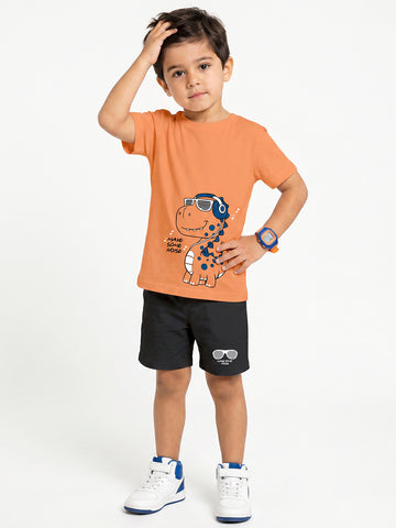 Kids - Make Some Noise Orange Top & Black Bottom Set