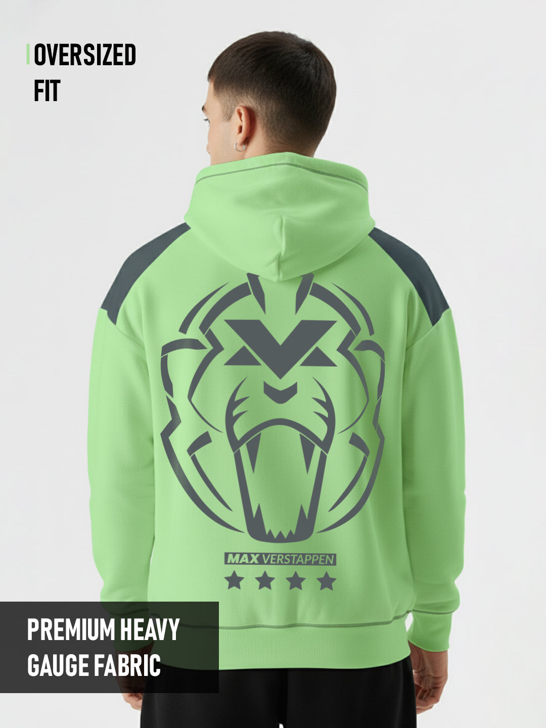 Max Verstappen Oversized Hoodie - Pista Green & Grey