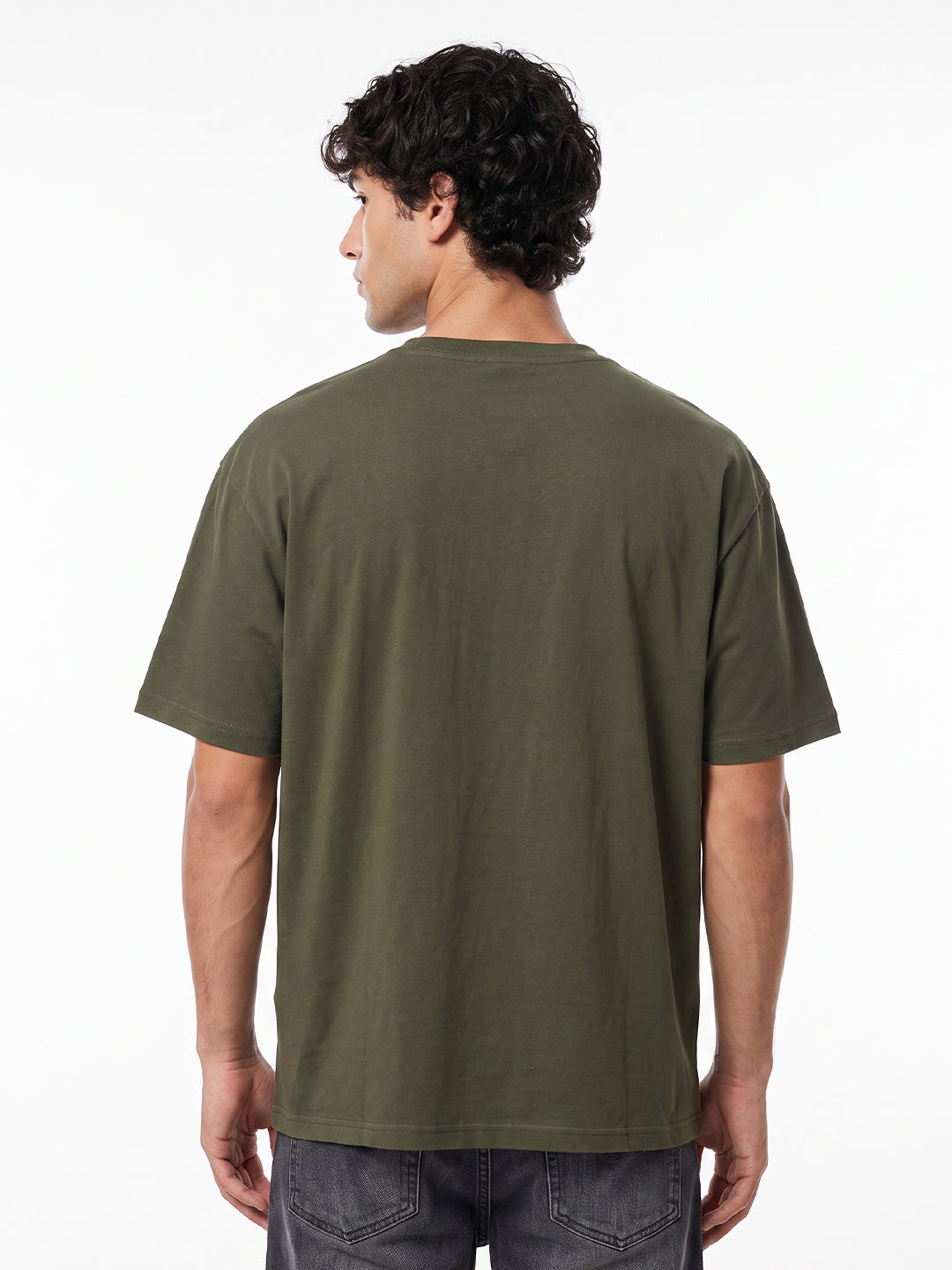 Mountains Adventure Oversized T-Shirt - Olive Green