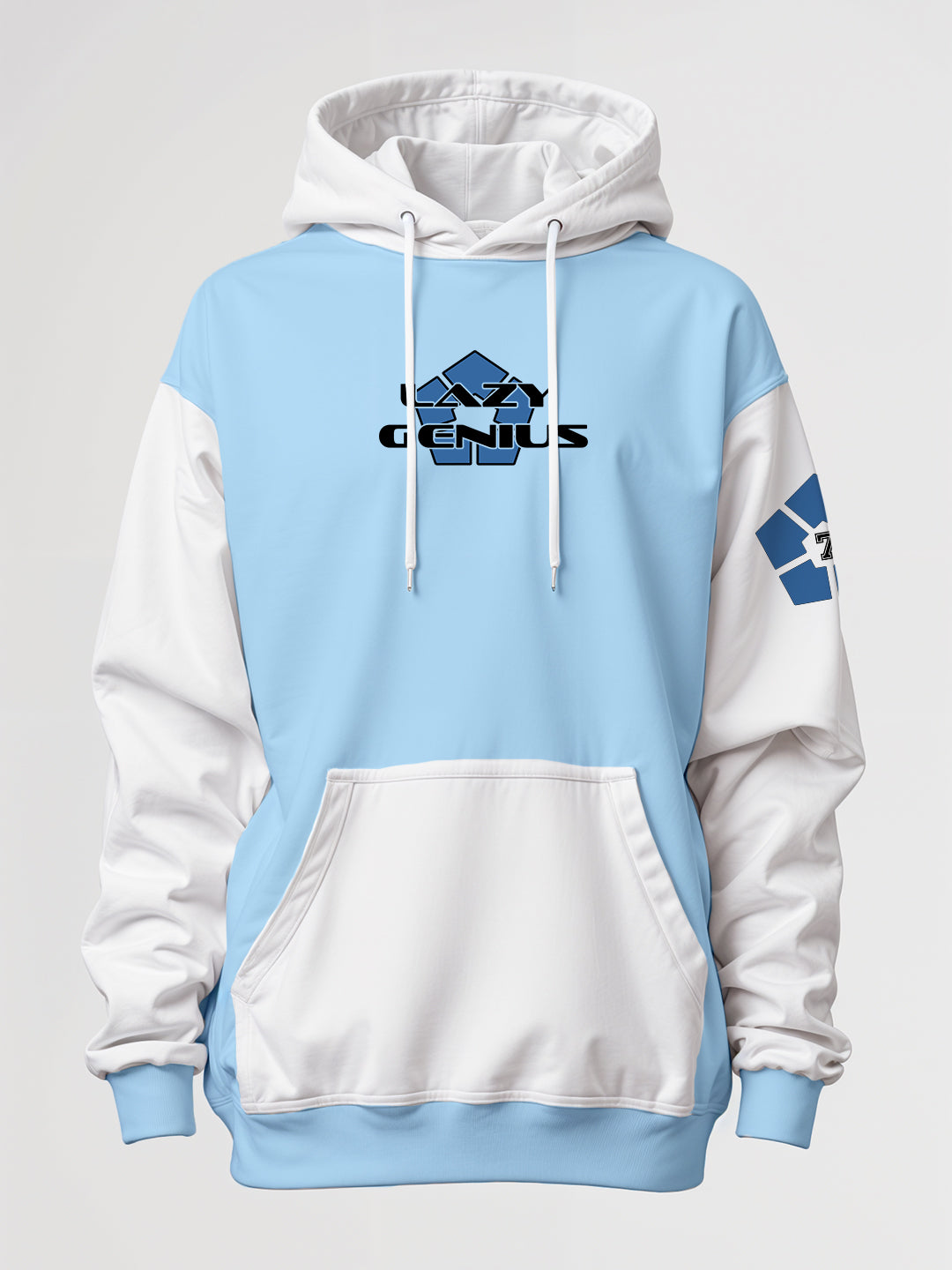 Nagi Blue Lock Oversized Hoodie - Multi Color Sky Blue/White