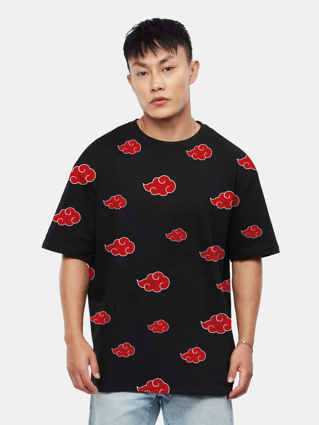 Naruto Akatsuki Pattern Oversized T-Shirt