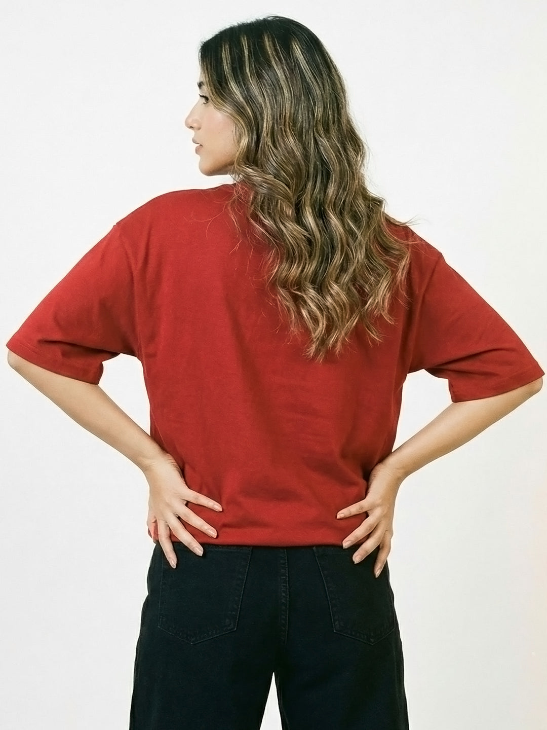 Never Mind Women Oversized T-Shirt - Red